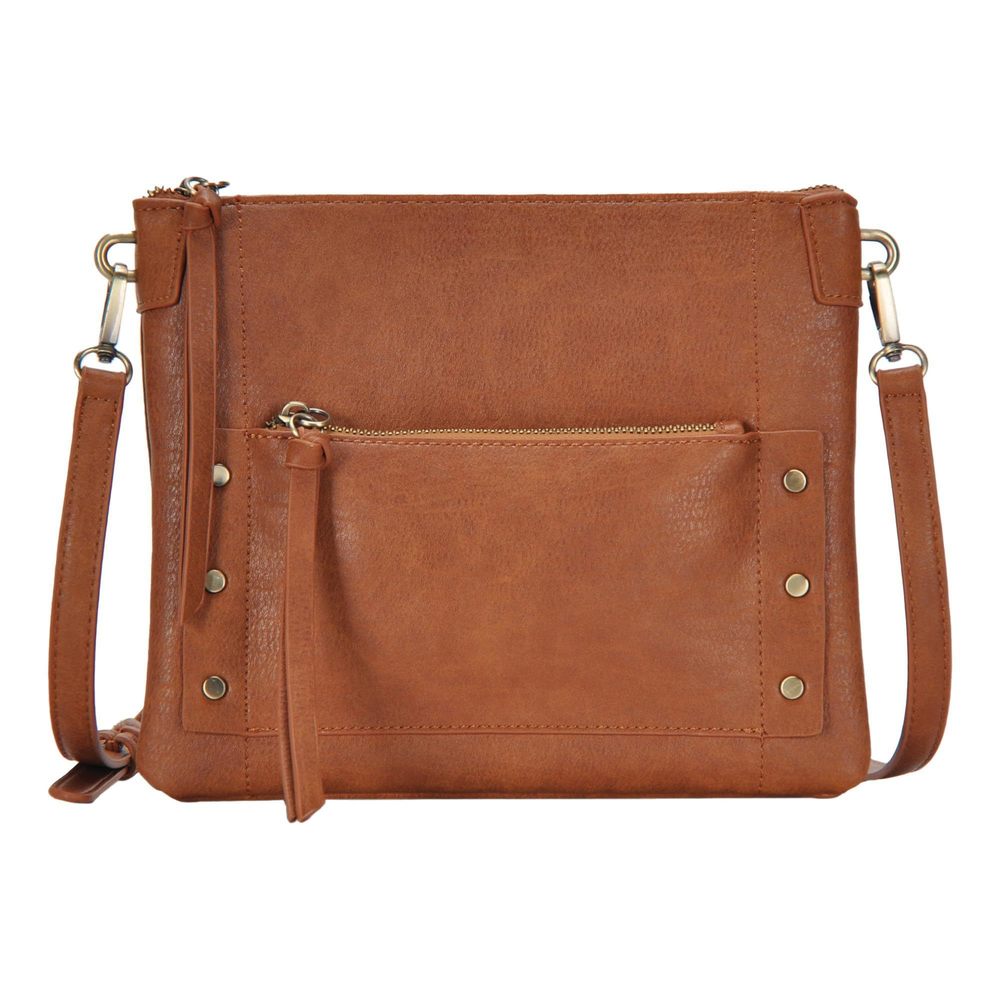 The Savannah Crossbody Shoulder Bag - Tan Vegan Leather Bag Shoulder Bag :^)